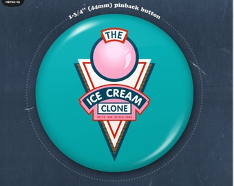 ICE CREAM CLONE pinback button (1-3/4”) (inspired by ‘Back to the Future Part 2’)