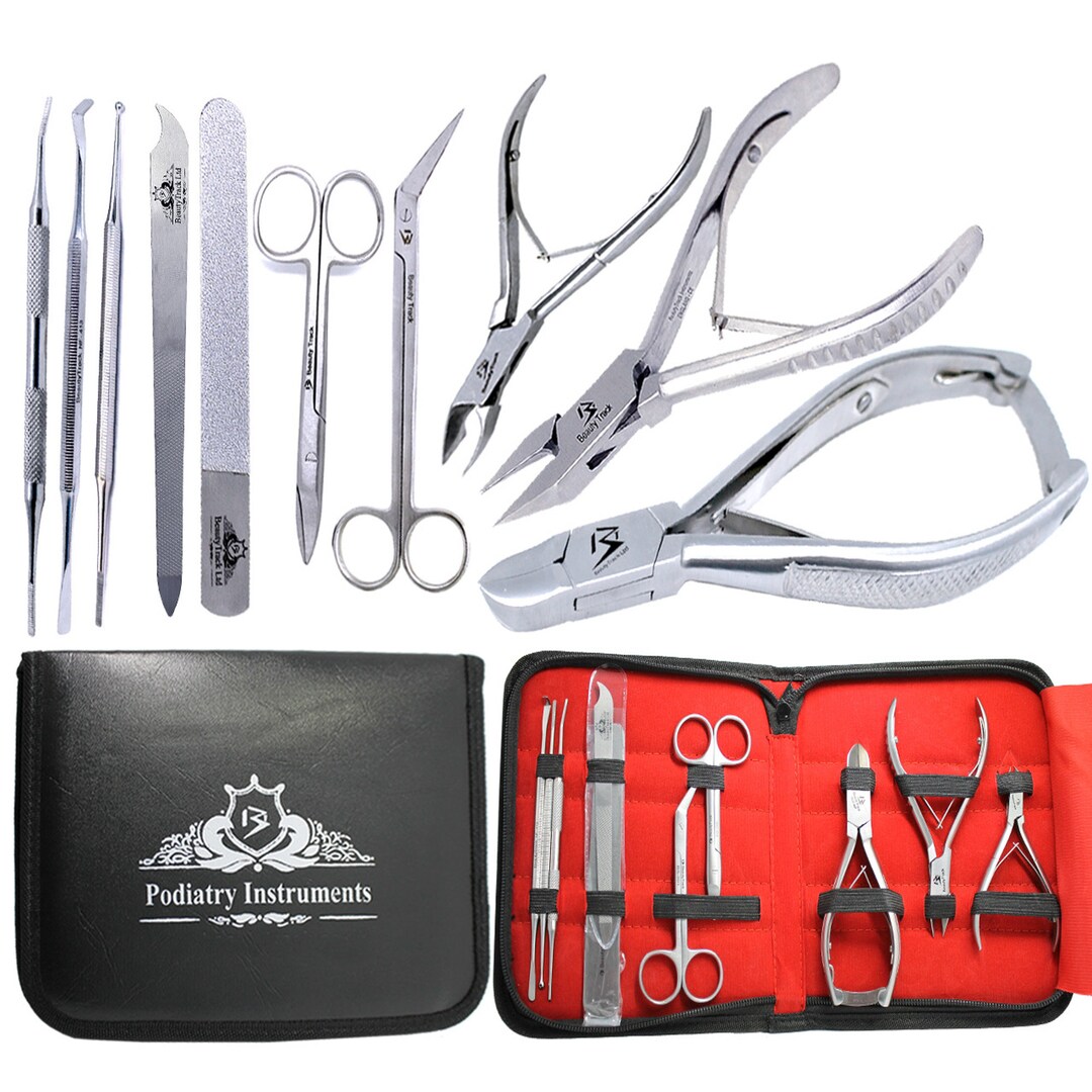 Professional Nail Clipper Scissors Podiatry Instruments 10 Pieces Set