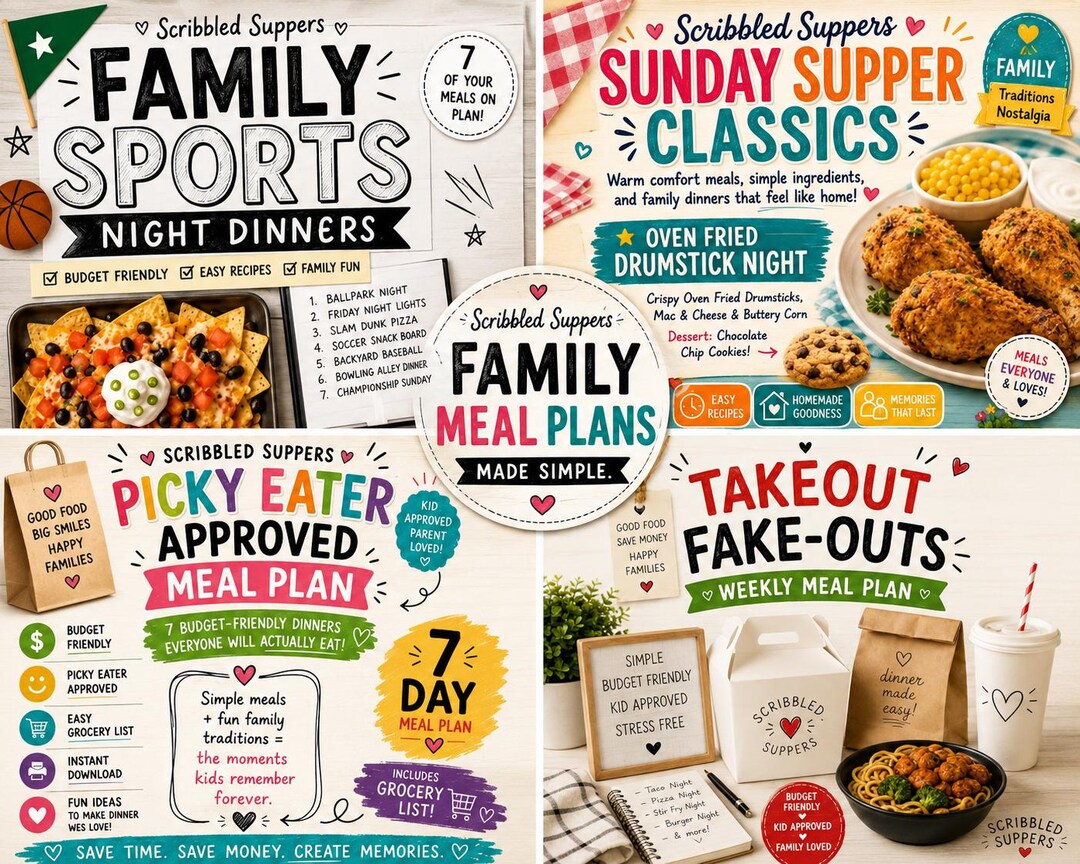 Printable Family Meal Planner Bundle | Picky Eater Approved, Budget ...
