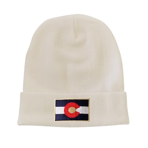 Colorado Flag Embroidered Beanie State Hat Winter Hat