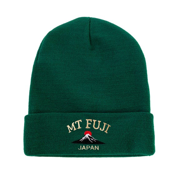 Mt Fuji Japan Embroidered Beanie Winter Hat Nature Beanie Hat - Etsy