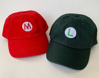 Kindergrößen Super Mario Bros Gestickte Jugend-Kappe Halloween-Kostüme Mario Luigi Wario Gestickter Hut-Kleinkind-Hut