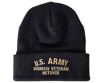 Bonnet d'hiver militaire pour femme vétéran de l'armée américaine