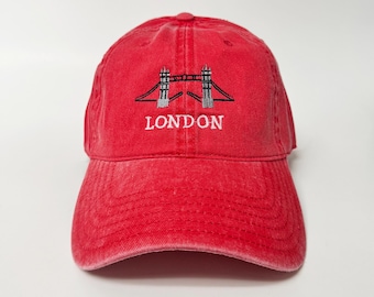 Tower Bridge London Design embroidered hat washed cap cotton dad cap