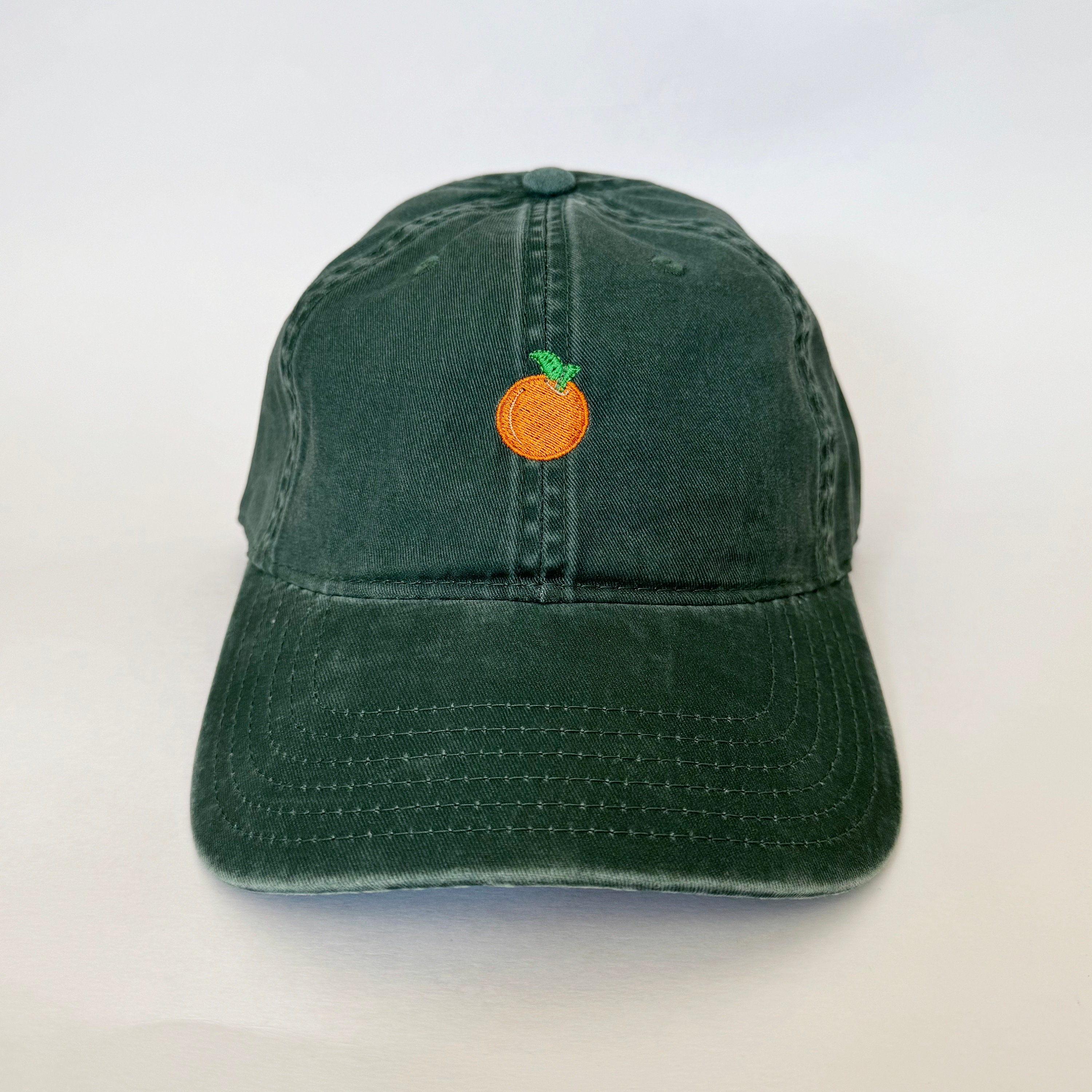 Orange Embroidered Hat Fruit Cap Dad Hat Washed Cotton Cap - Etsy