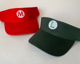 Super Mario Bros Embroidered Visor Halloween Costumes Mario Luigi Wario Embroidered Cotton Visor