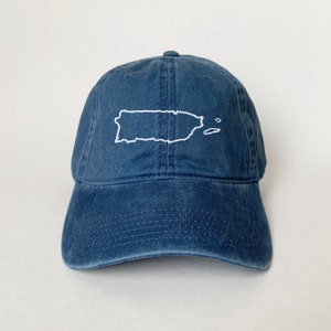 Pet met kaart van Puerto Rico Geborduurde pet met pet van Puerto Rico met kaart