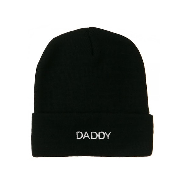 Daddy Embroidered Long Cuff Beanie Winter Hat