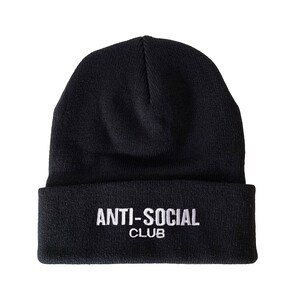 Anti-Social Club Embroidered Long Beanie Winter Hat image 3