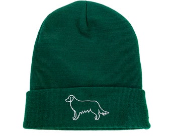 Winter Knitted Beanie Skull Cap Embroidered Golden Retriever Dog Lover Gift One Embroidered Golden Retriever Beanie Hat: Unisex Dog Lover  main image 2