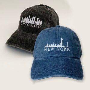 Stadt Skyline bestickte Kappe Hut Baseball-Kappe Chicago-Cap LA bestickte Ballkappe NY Houston Miami Dallas Boston Denver Atlanta Atlanta