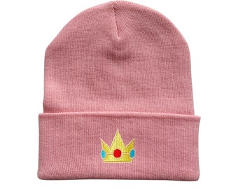 Princess Peach / Daisy / Rosalina Crown Embroidered Beanie Halloween Beanie Winter Beanie