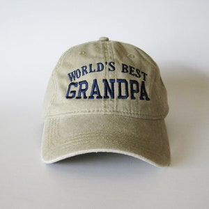 World's Best Grandpa Cap grandpa cap embroidered cap baseball cap dad cap image 3