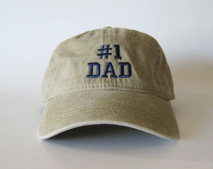 Number 1 Dad Embroidered Cap #1 Dad Cap #1 dad hat # 1 dad baseball cap father's day gift