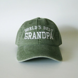 World's Best Grandpa Cap grandpa cap embroidered cap baseball cap dad cap father's day gift image 5