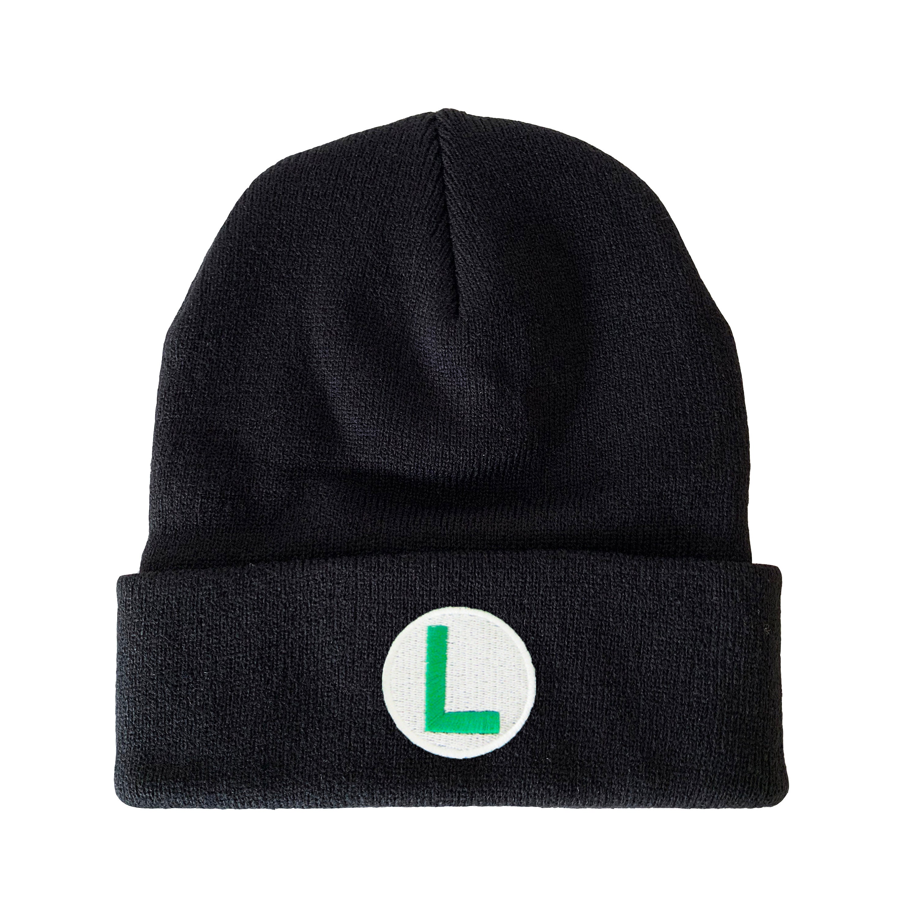 Black / White Mario Luigi Embroidered Beanie Halloween