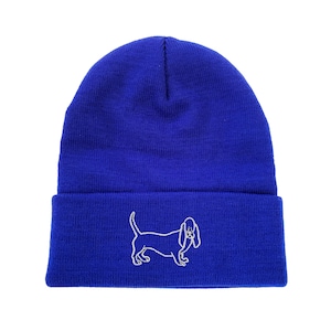 Basset Hound Outline Embroidered Beanie Dog Beanie Winter Beanie