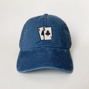 Card Game Ace Spade / Club embroidered hat washed cap cotton hat dad cap dad hat poker hat card game hat poker card hat