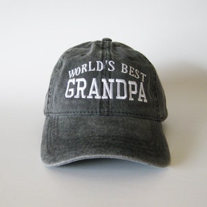 World's Best Grandpa Cap grandpa cap embroidered cap baseball cap dad cap image 1