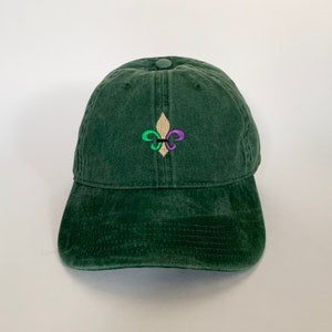 Chapéu bordado de flor de lis de carnaval, boné lavado, chapéu de algodão, boné de pai, chapéu de pai