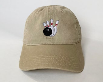 Bowling Pins and Ball Embroidered Cap dad cap dad hat logo cap