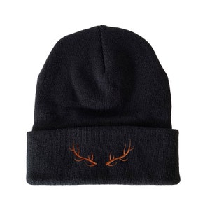 Deer Antler Embroidered hunting Beanie Dad Winter Hat