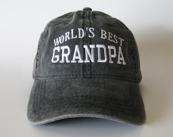 World's Best Grandpa Cap grandpa cap embroidered cap baseball cap dad cap father's day gift Washed Cotton Cap