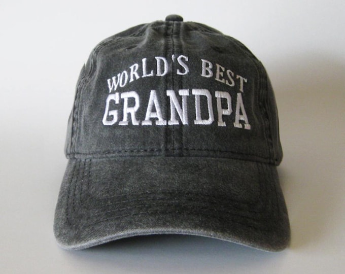 World's Best Grandpa Cap grandpa cap embroidered cap baseball cap dad cap father's day gift Washed Cotton Cap