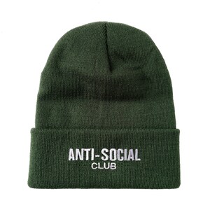 Anti-Social Club Embroidered Long Beanie Winter Hat image 2