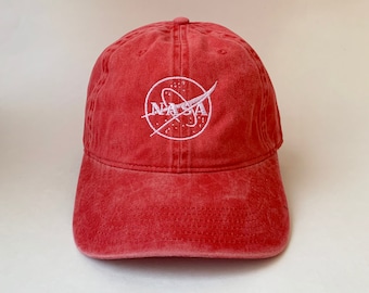 NASA Outline Embroidered Cap Dad cap dad hat dad baseball cap nasa cap nasa hat Washed Cotton Cap