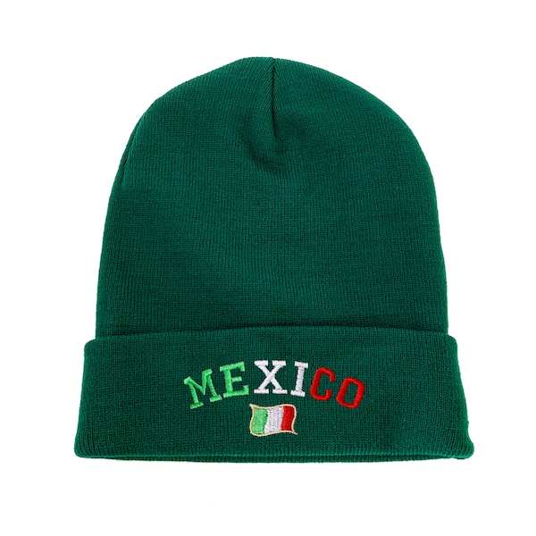 Mexico Flag Embroidered Beanie bandera de méxico Mexican beanie hat Winter Hat