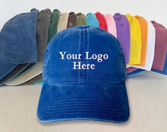 Custom Logo Text Initial Cap Personalized Ball Cap Custom Hat Embroidered Cap Baseball Cap Washed Dad Cap