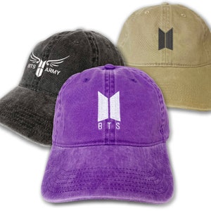 BTS Logo Army Embroidered Cap Dad Cap Best dad hat baseball cap K-POP gift