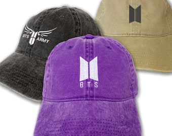 BTS Logo Army Embroidered Cap Dad Cap Best dad hat baseball cap K-POP gift