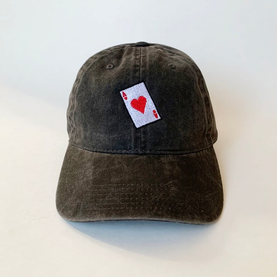 Ace Spade / Clover / Diamond / Heart Embroidered Hat Washed
