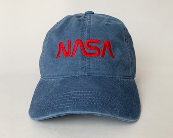 Vintage NASA Embroidered Cap Dad cap dad hat dad baseball cap nasa cap nasa hat Washed Cotton Cap