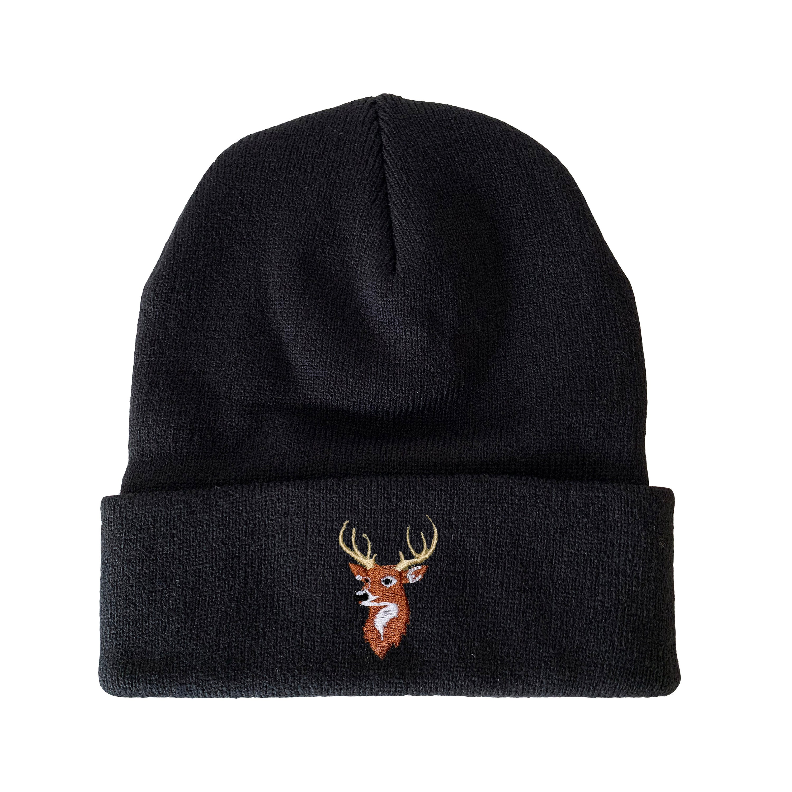 Locked & Loaded Deer Hunting Beanie | Black Embroidered Stretch Fit Cap
