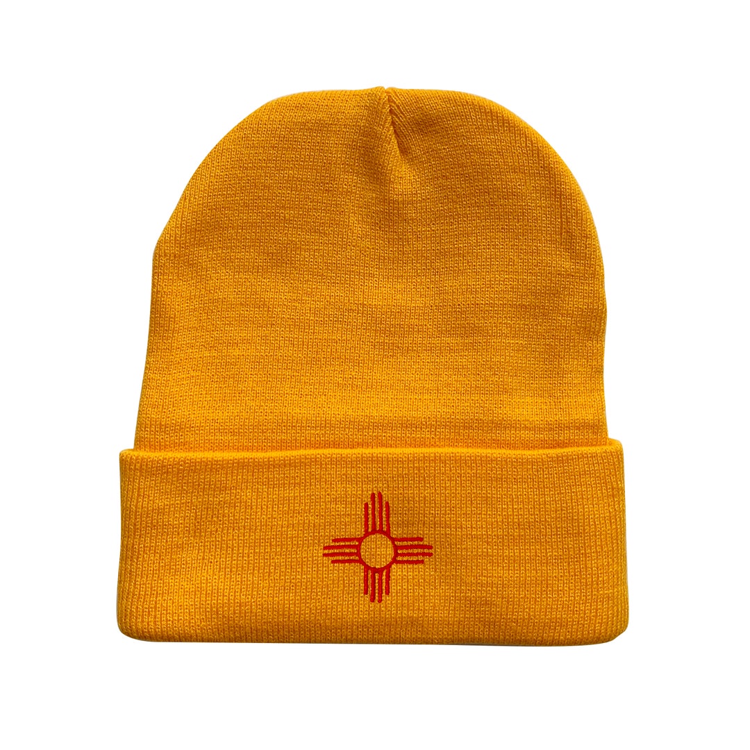 New Mexico Zia Symbol Embroidered Beanie Winter Hat Etsy