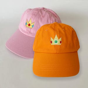 Kids Sizes Princess Peach / Daisy / Rosalina Crown Embroidered Youth Cap Halloween Costumes Tiarra Embroidered Hat