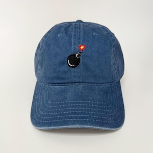 Gorra bordada con diseño de bomba, gorra de béisbol, gorra con mapa, gorra de béisbol bordada, gorra de algodón lavado