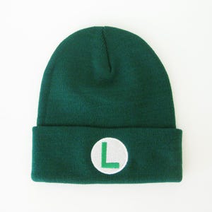 Luigi L Haftowana Czapka na Halloween Czapka Czapka Zimowa Czapka