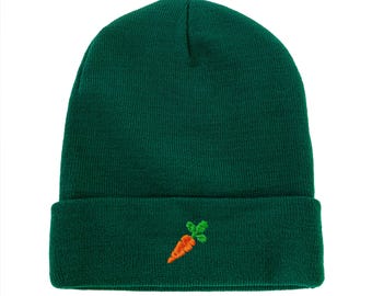 Carrot Embroidered Beanie Winter Beanie