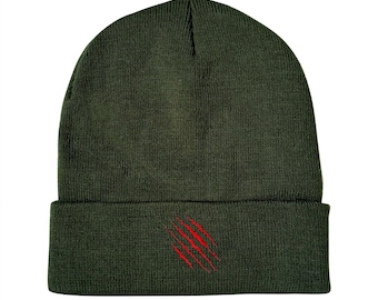 Claw Marks Embroidered Beanie Halloween Winter Hat