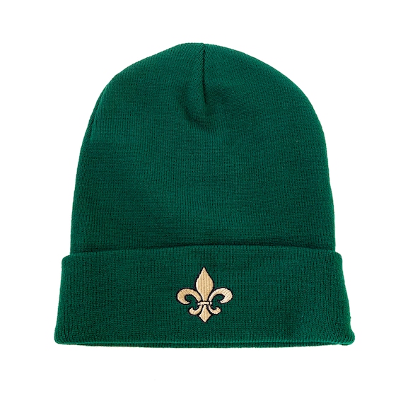 Fleur De Lis Embroidered Beanie Flower Beanie Winter Beanie