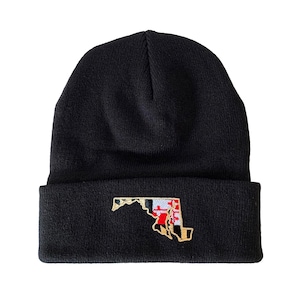 Maryland Flagge Karte gestickte Mütze Wintermütze Mütze Zustand hat Stadt beanie Kopfbedeckung