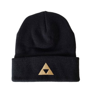 Zelda Triforce Design Embroidered Beanie Winter Beanie