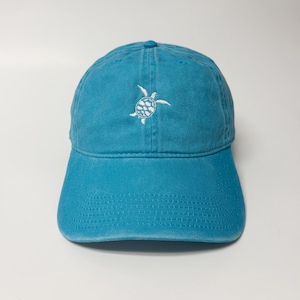 Turtle Shape Embroidered Hat Surf cap dad hat Sea Animal hat Washed Cotton Cap