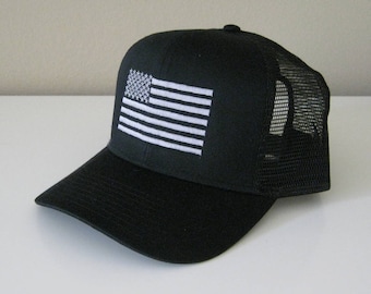 Gorra de malla bordada con la bandera estadounidense, estilo papá, gorra con la bandera, gorra de algodón lavado