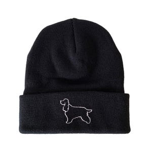 Cocker Spaniel Outline Embroidered Beanie Dog Beanie Winter Beanie
