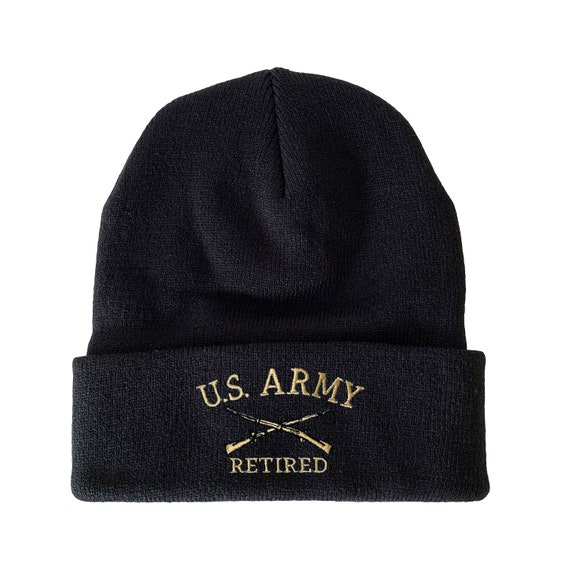 thumbnail image 2 of Licensed US Army Beanie – Embroidered Logo Knit Hat – Black/Red, One Size 2 of 5